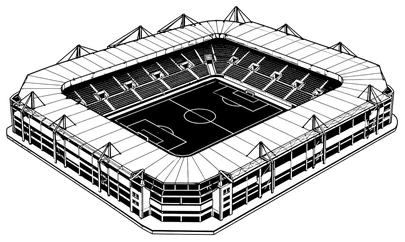 Silhouette des Carl-Benz-Stadions