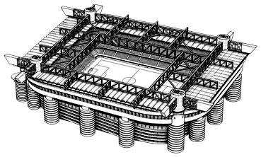 Silhouette des Giuseppe Meazza
